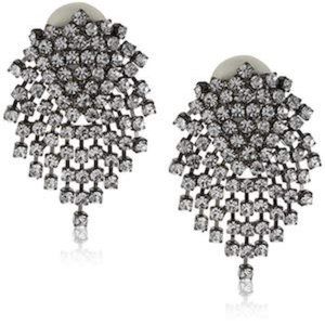 KENNETH JAY LANE, GUNMETAL CLUSTER EARRINGS